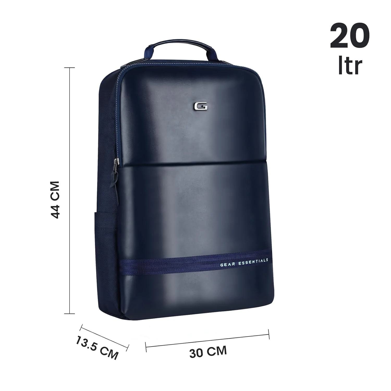 Gear Elevate 17"/20L Faux Leather Water Resistant Anti-Theft Laptop Bag/Backpack/Office Bag with Rain Cover for Men/Women (Navy-Mint) - Image 3