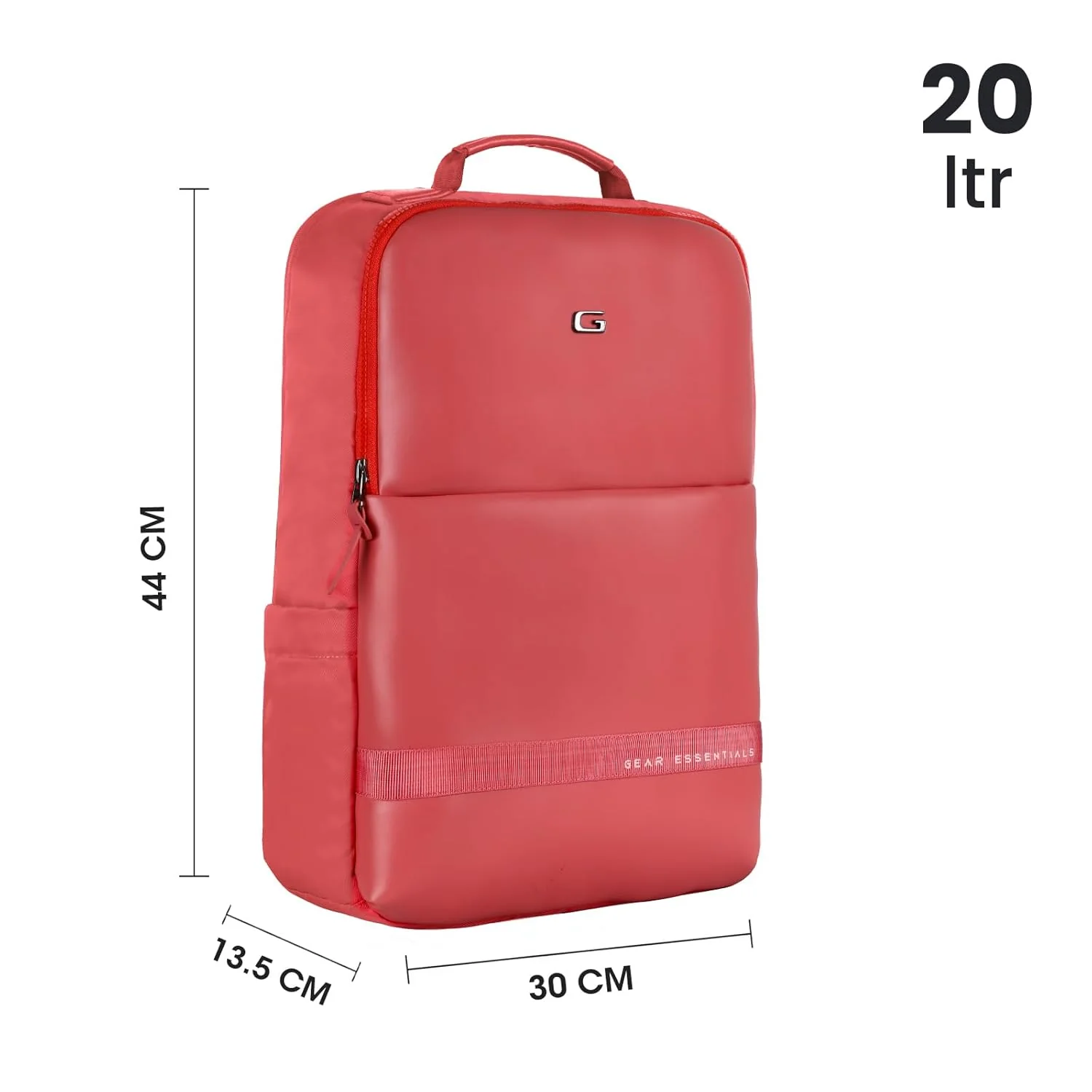 Gear Elevate 17"/20L Faux Leather Water Resistant Anti-Theft Laptop Bag/Backpack/Office Bag with Rain Cover for Men/Women (Pink) - Image 3