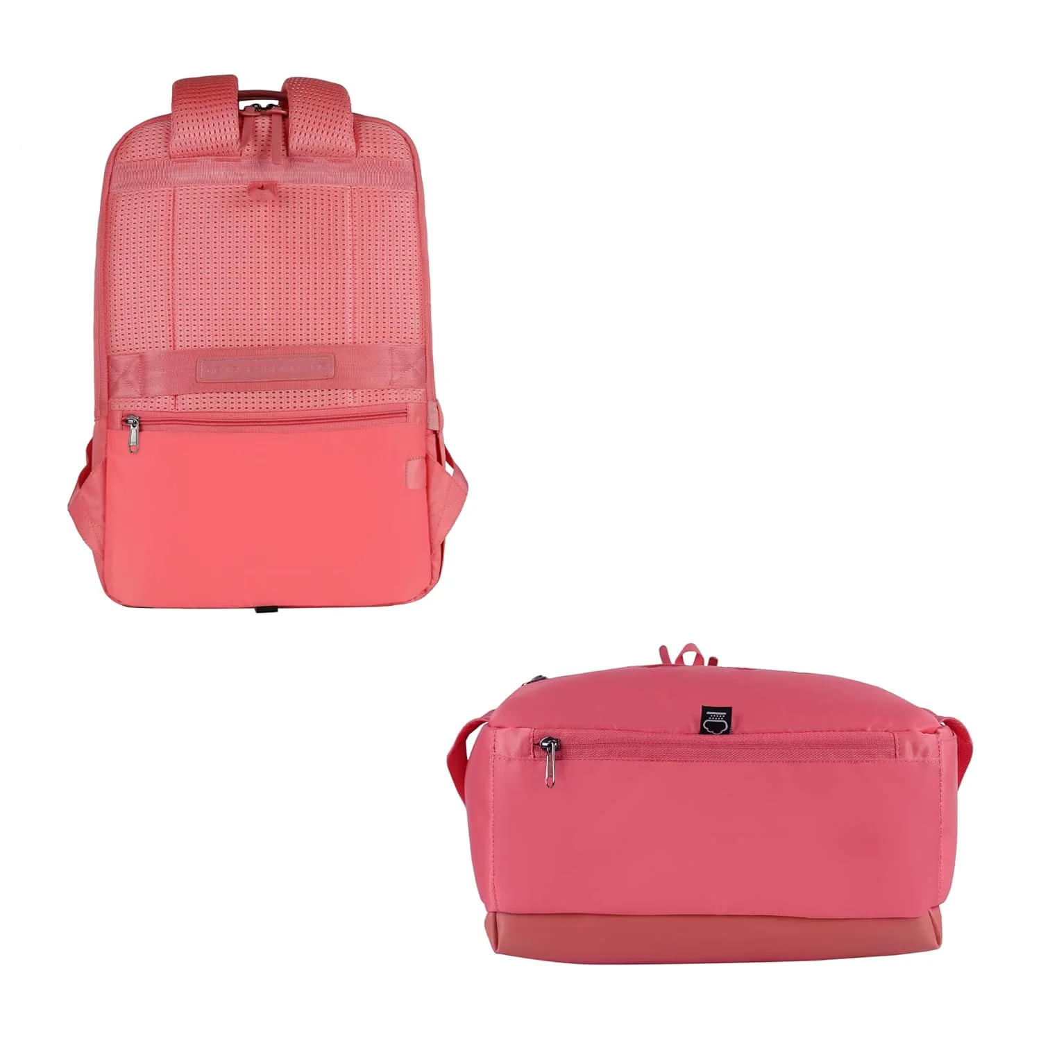 Gear Elevate 17"/20L Faux Leather Water Resistant Anti-Theft Laptop Bag/Backpack/Office Bag with Rain Cover for Men/Women (Pink) - Image 9