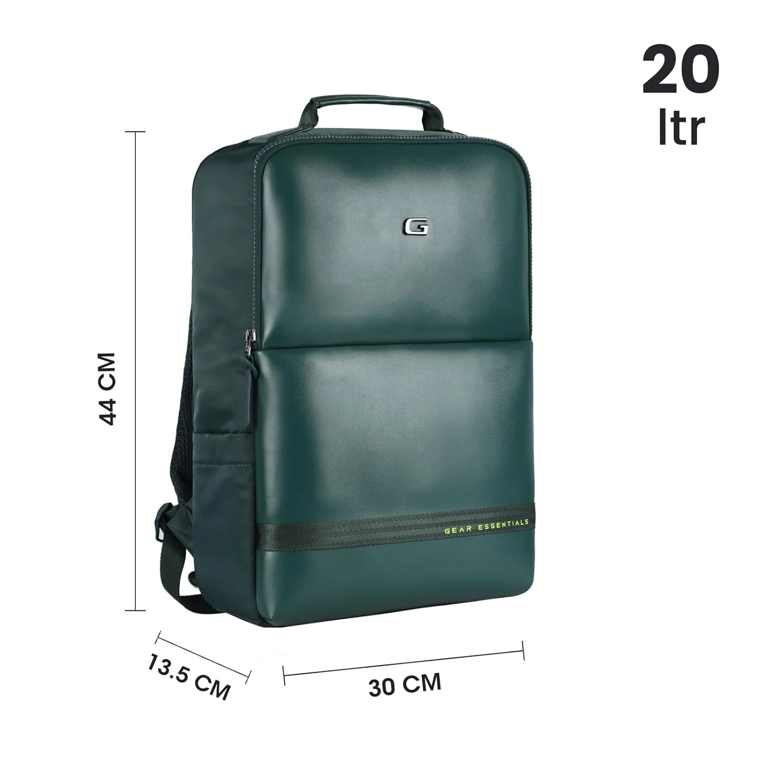 Gear Elevate 17"/20L Faux Leather Water Resistant Anti-Theft Laptop Bag/Backpack/Office Bag with Rain Cover for Men/Women (Green) - Image 3