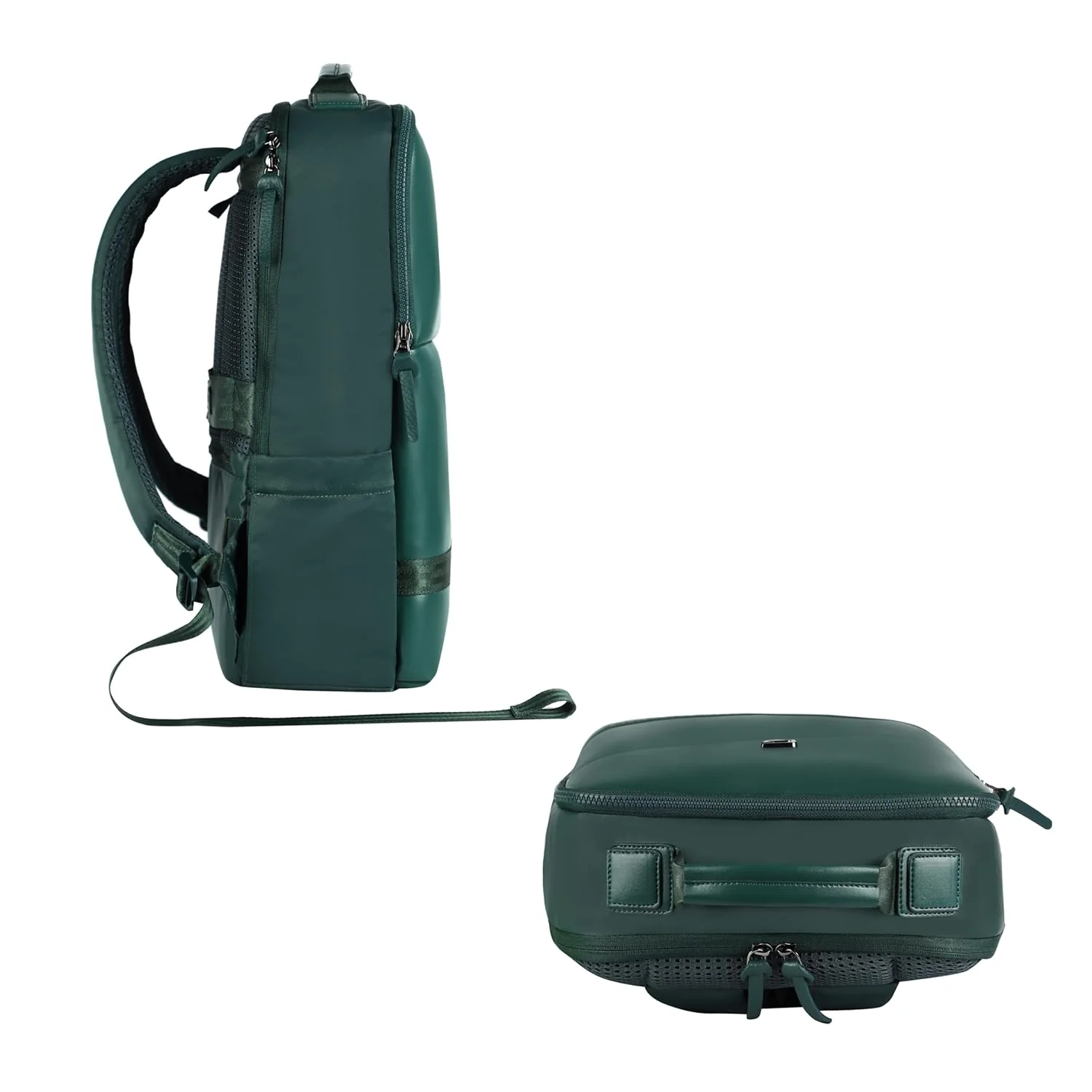 Gear Elevate 17"/20L Faux Leather Water Resistant Anti-Theft Laptop Bag/Backpack/Office Bag with Rain Cover for Men/Women (Green) - Image 9