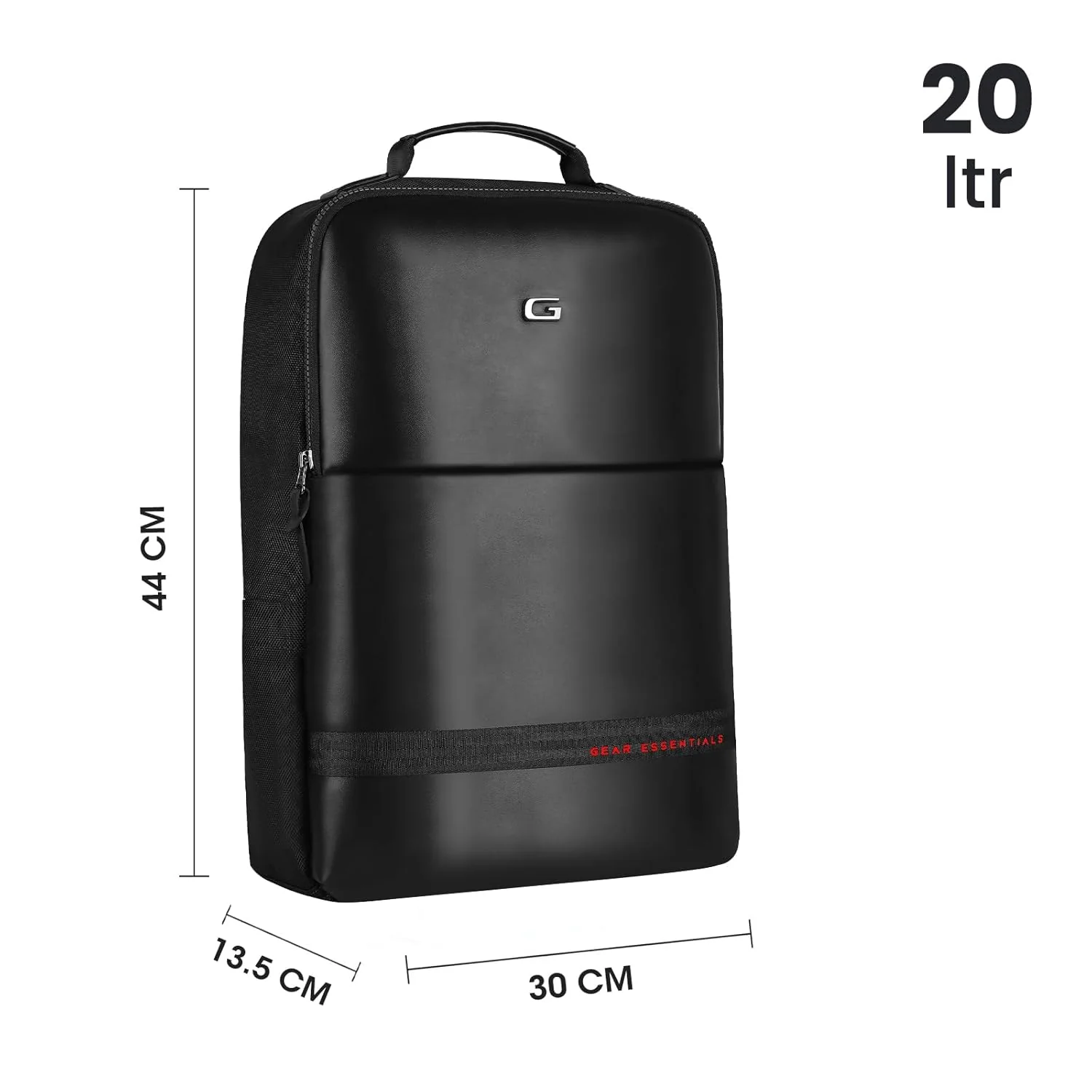Gear Elevate 17"/20L Faux Leather Water Resistant Anti-Theft Laptop Bag/Backpack/Office Bag with Rain Cover for Men/Women (Black-Red) - Image 3