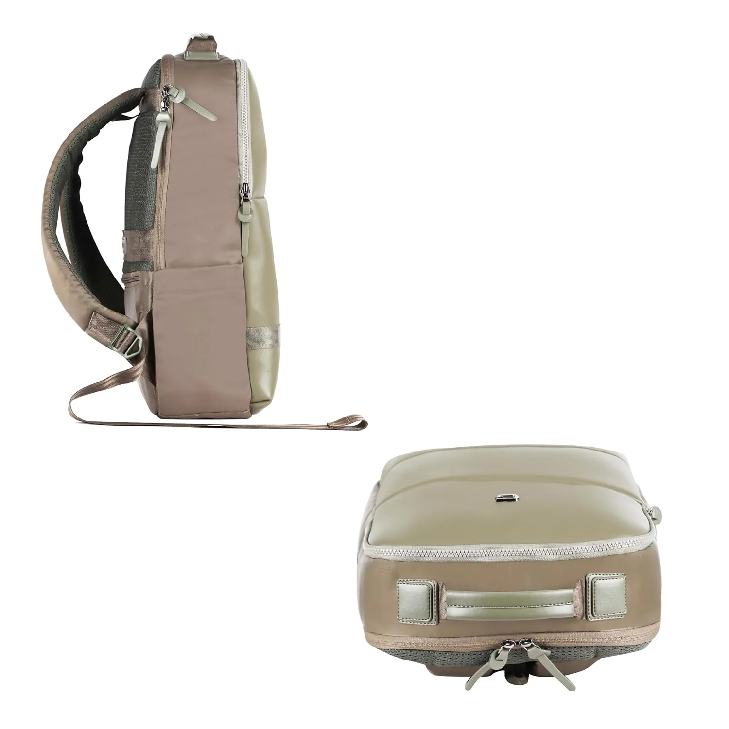 Gear Elevate 17"/20L Faux Leather Water Resistant Anti-Theft Laptop Bag/Backpack/Office Bag with Rain Cover for Men/Women (Olive-Yellow) - Image 7