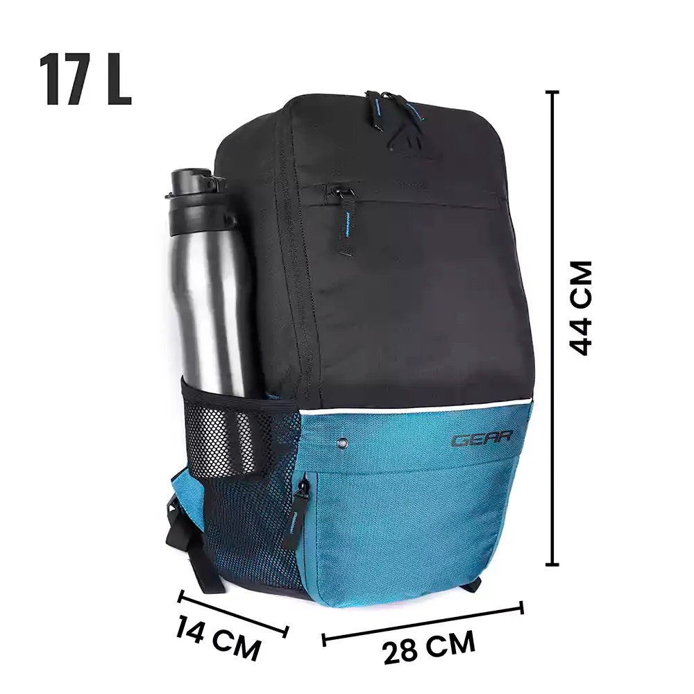 Suprior XL 17L Backpack with Shoe Pocket (Black-Teal) - Image 12