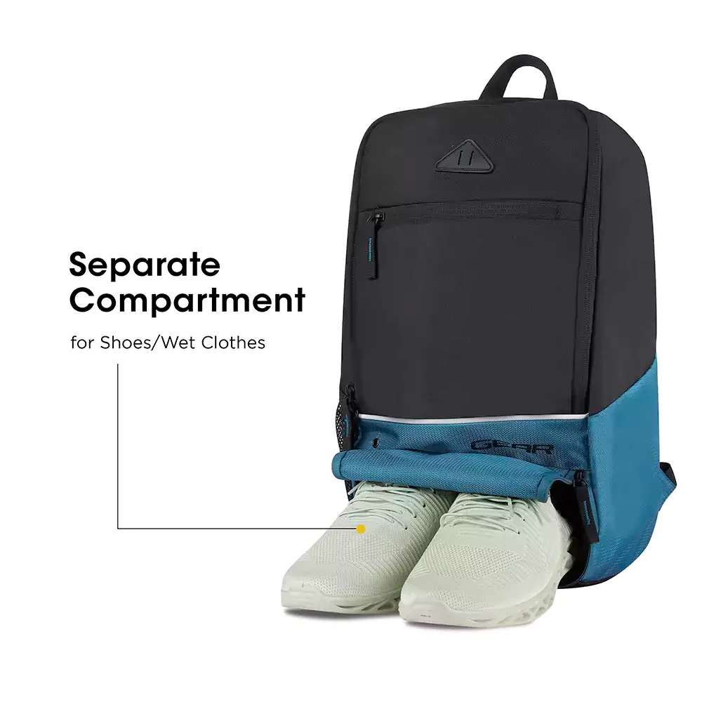 Suprior XL 17L Backpack with Shoe Pocket (Black-Teal) - Image 3