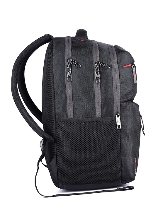 Gear Journey 29L Laptop Backpack with Rain Cover (Black-Red) - Image 4