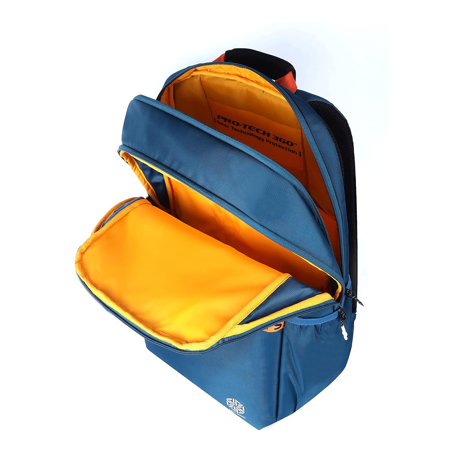 Gear LOGI-Q 27L Backpack with Trolley Sleeve for Men/Women (Teal-Yellow) - Image 4