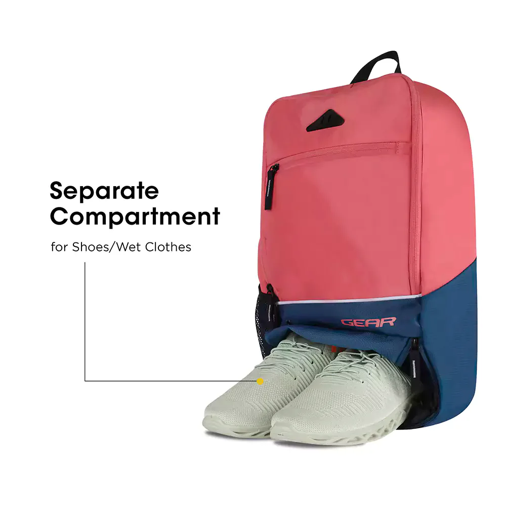 Suprior XL 17L Backpack with Shoe Pocket (Pink-Blue) - Image 5