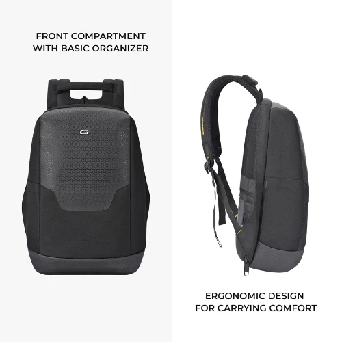 Gear NG Future 18"/27L Large Anti-Theft Faux Leather Water Resistant Laptop Backpack | Casual Backpack | Daypack | Travel Backpack | College Bag For Men/Women (Black) - Image 4