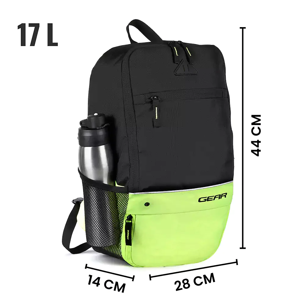 Suprior XL 17L Backpack with Shoe Pocket (Black-Fluroscent Green) - Image 3