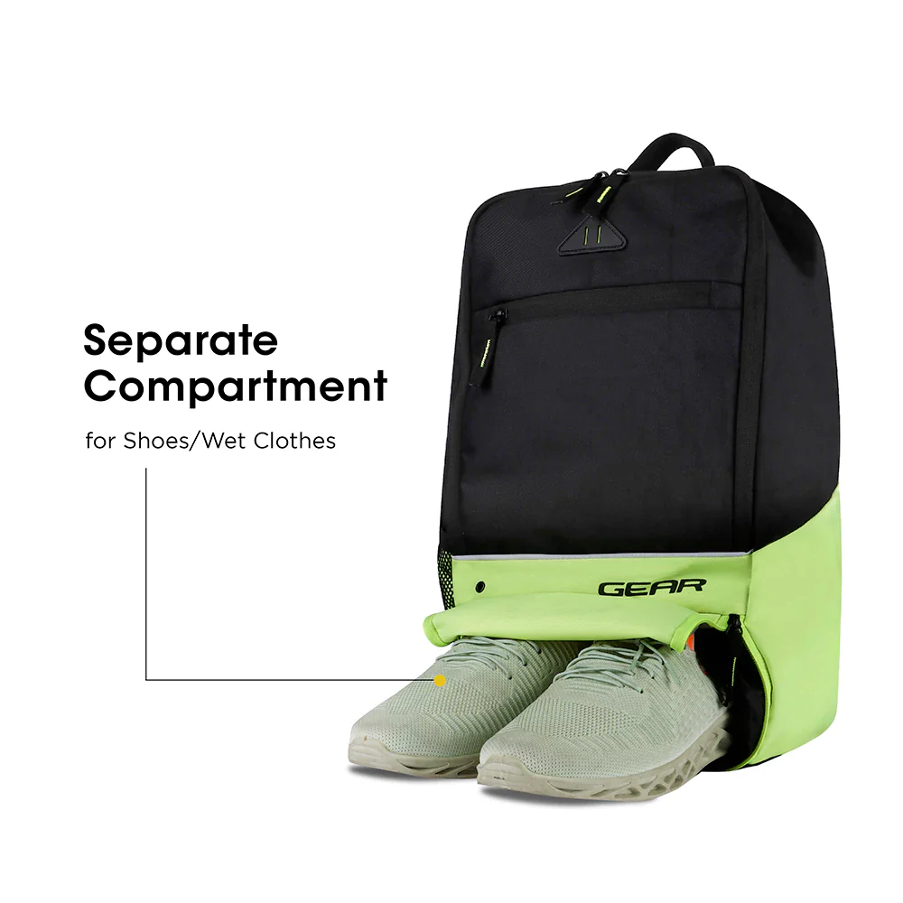 Suprior XL 17L Backpack with Shoe Pocket (Black-Fluroscent Green) - Image 7