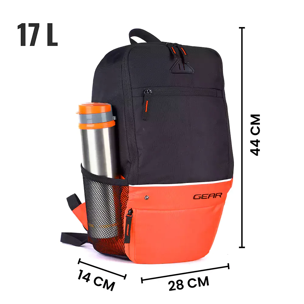 Suprior XL 17L Backpack with Shoe Pocket (Black-Orange) - Image 3