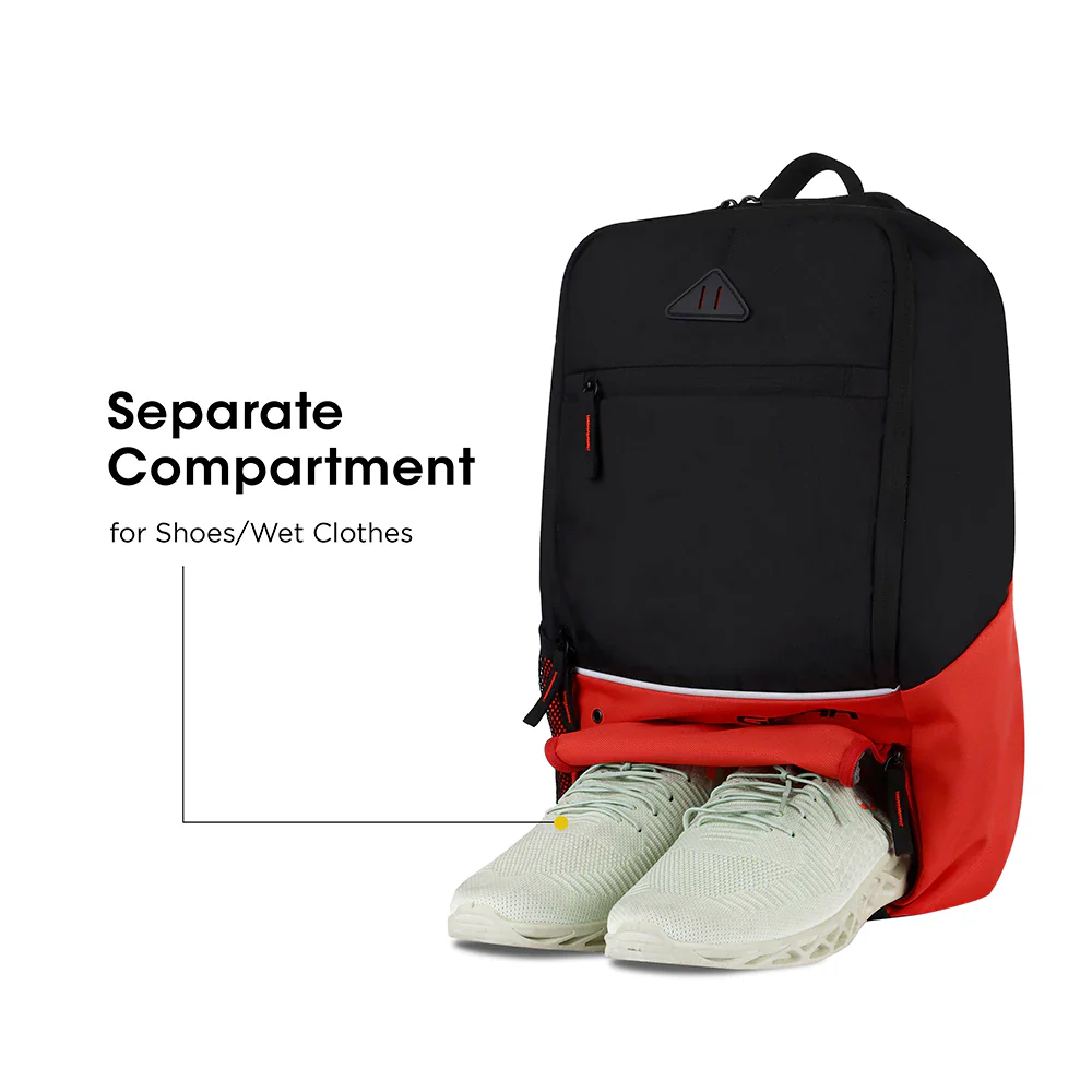 Suprior XL 17L Backpack with Shoe Pocket (Black-Orange) - Image 8