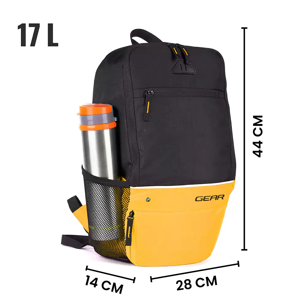 Suprior XL 17L Backpack with Shoe Pocket (Black-Yellow) - Image 3