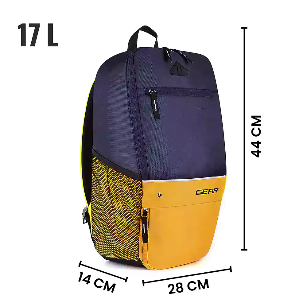 Suprior XL 17L Backpack with Shoe Pocket (Navy-Yellow) - Image 10